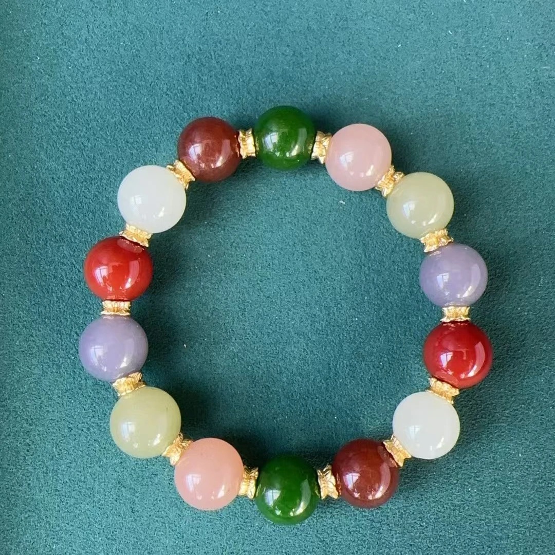 A34和田玉多宝手串12mm