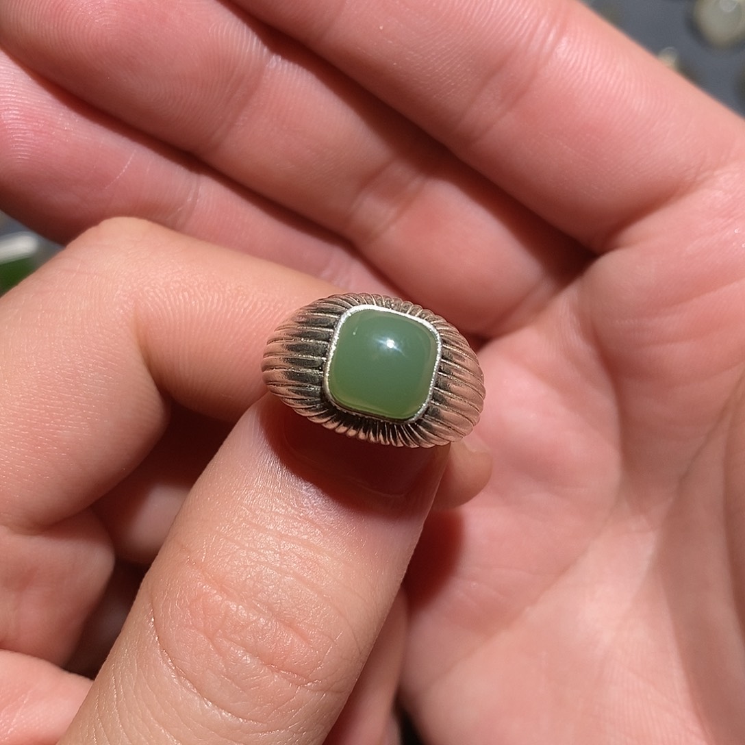 和田玉颈饰银S925镶嵌