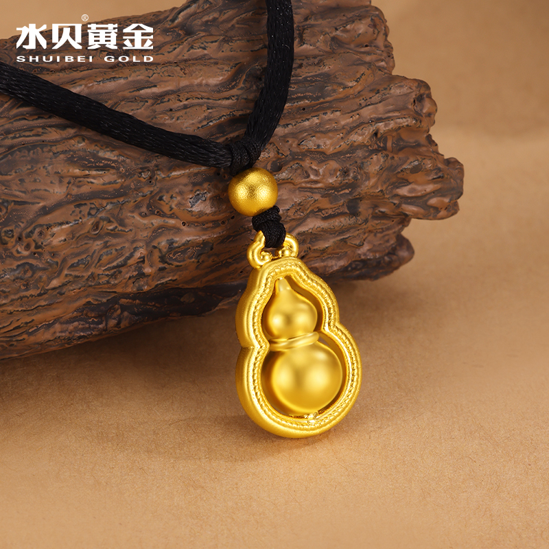 【水贝黄金】黄金吊坠足金999福禄葫芦吊坠古法吊坠送亲人节日礼物
