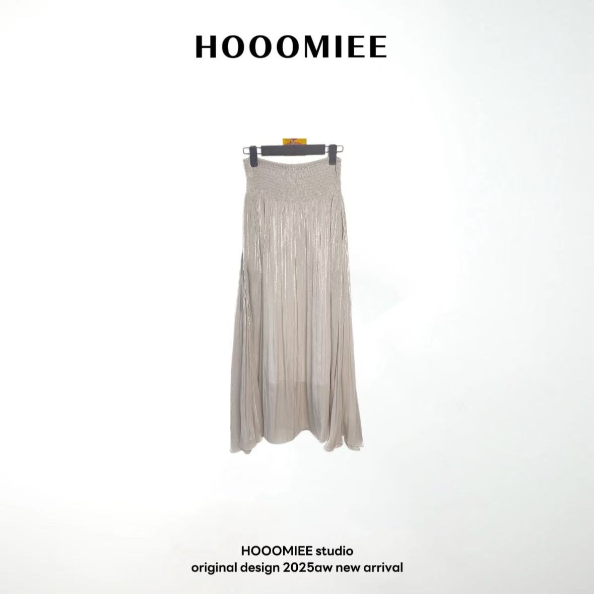 Hooomiee水泽亮感素色百搭潮流宽松女士半裙LG023