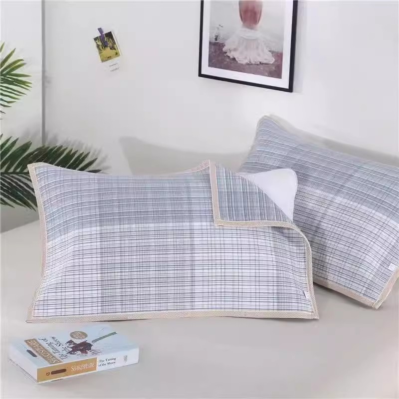 特厚100%棉纯棉全棉老粗布枕巾一对装吸汗透气不打滑48*78厘米