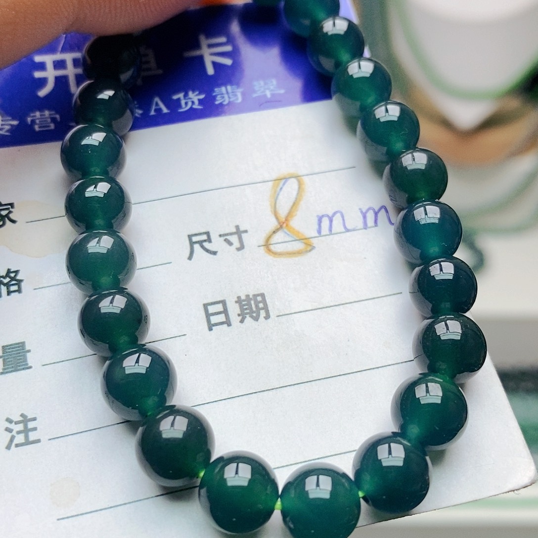 沙***滩未镶嵌手串翡翠翡翠