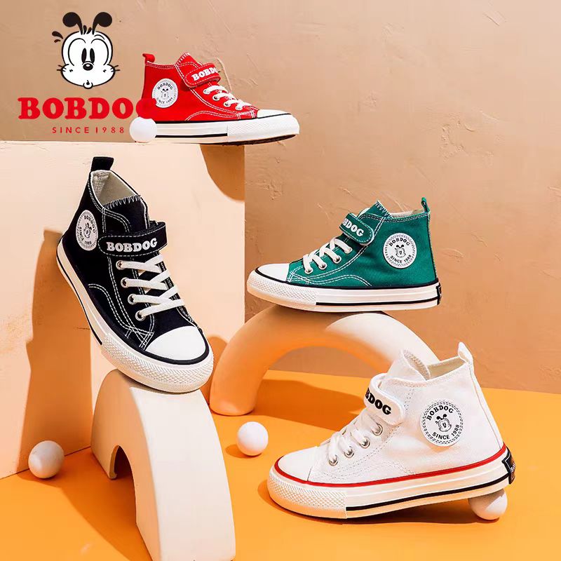 11006巴布豆男童鞋春秋新款高帮板鞋儿童帆布鞋子男女孩休闲鞋
