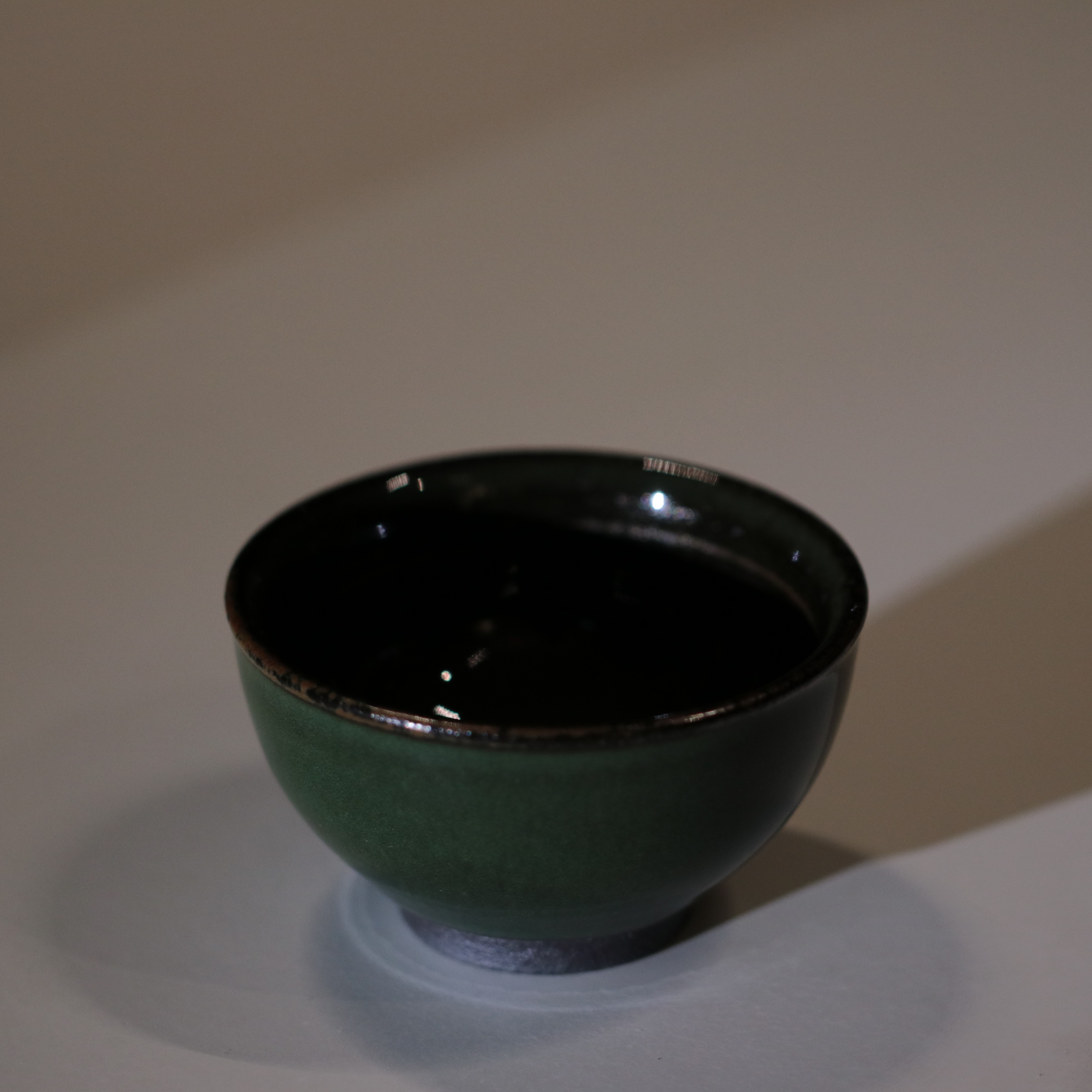 张建柴烧品宋系列主人杯青烟翠