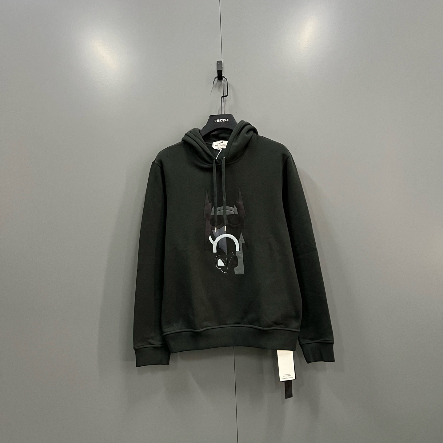 未使用 Hermes/爱马仕 ab1223 103120 马头图案印花帽衫 S码
