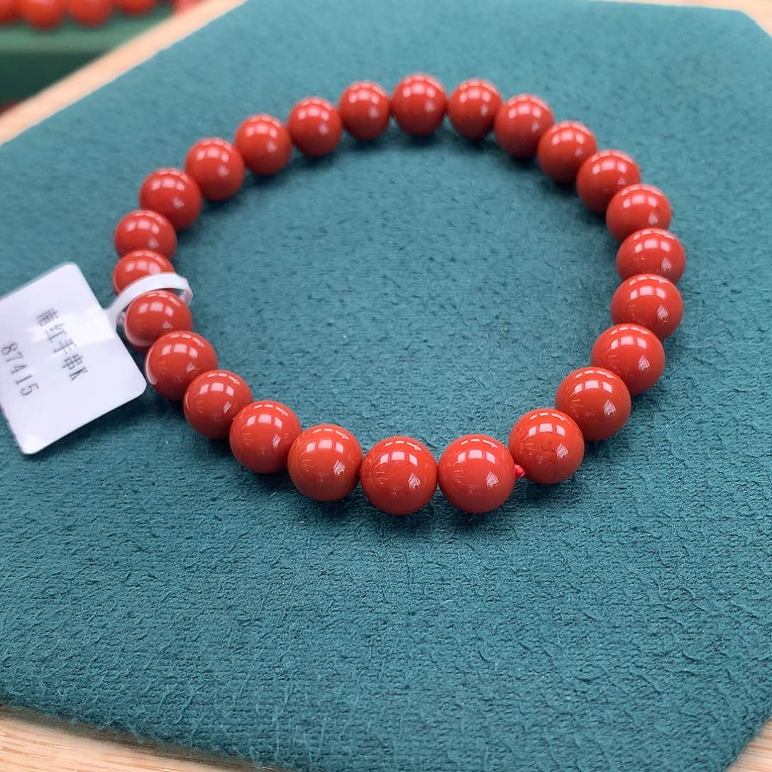 南红玛瑙未镶嵌瓦西牛血红7+