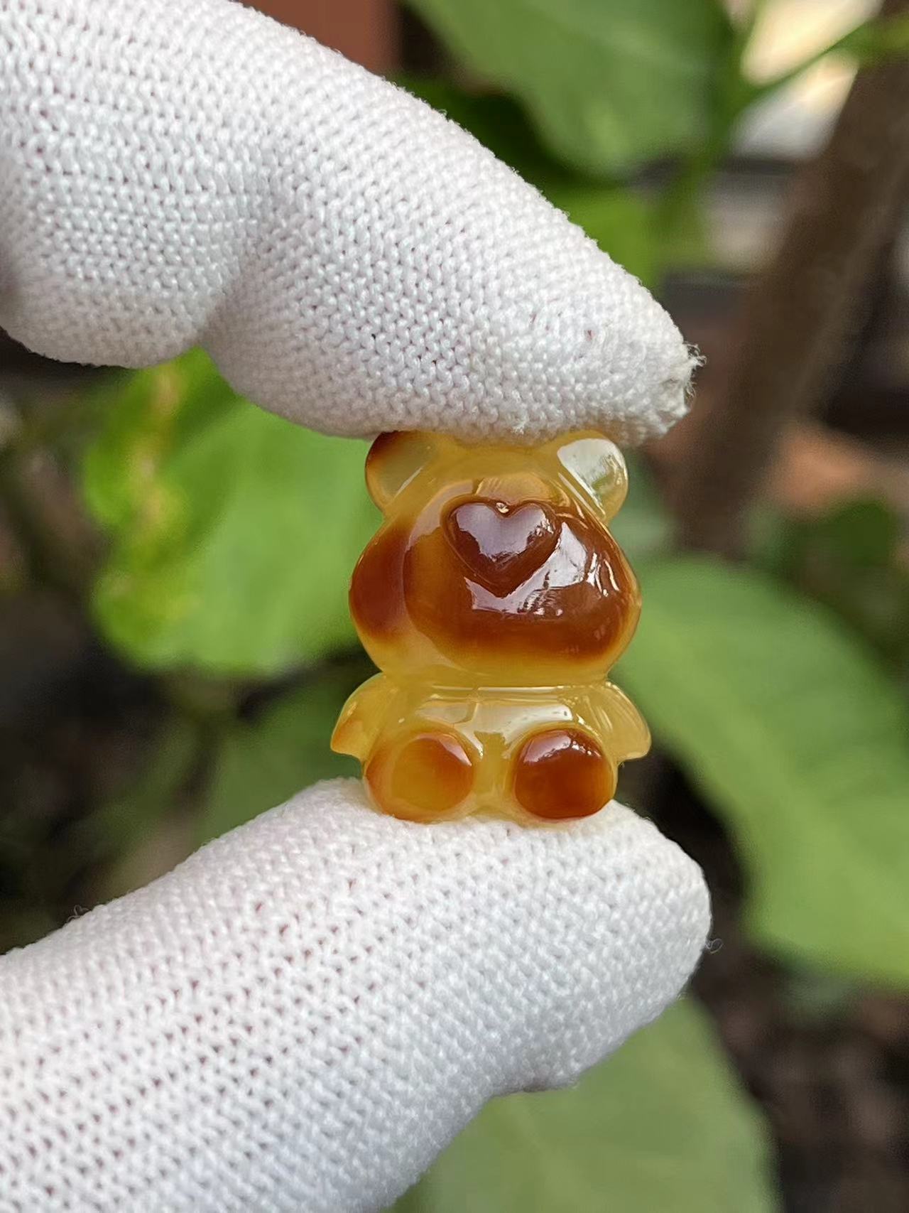3079天然蜜蜡琥珀俏色小熊17.5x20.9x13.3mm
