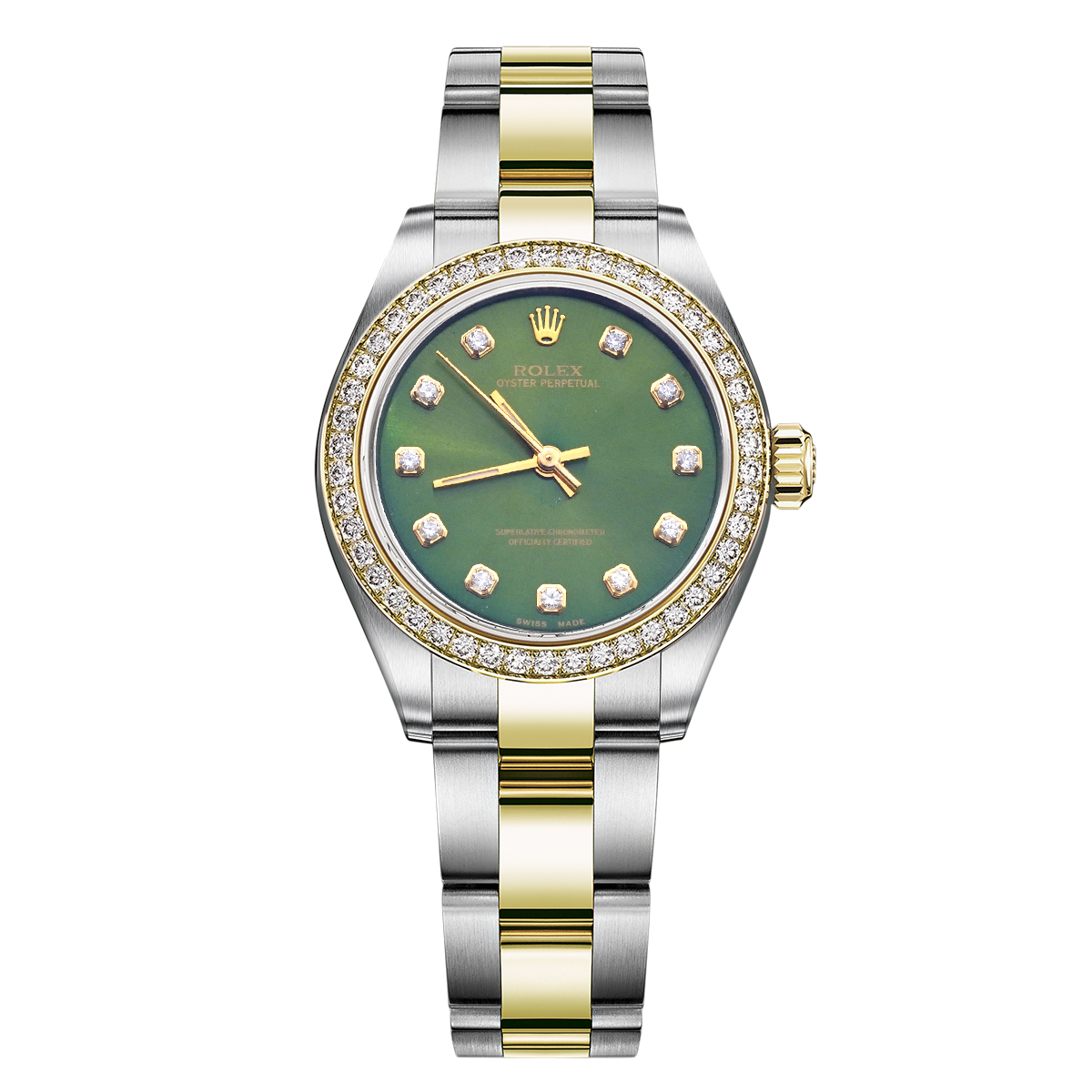 99新 Rolex/劳力士 67483自动机械/间黄金/后钻/女表/WHP040146