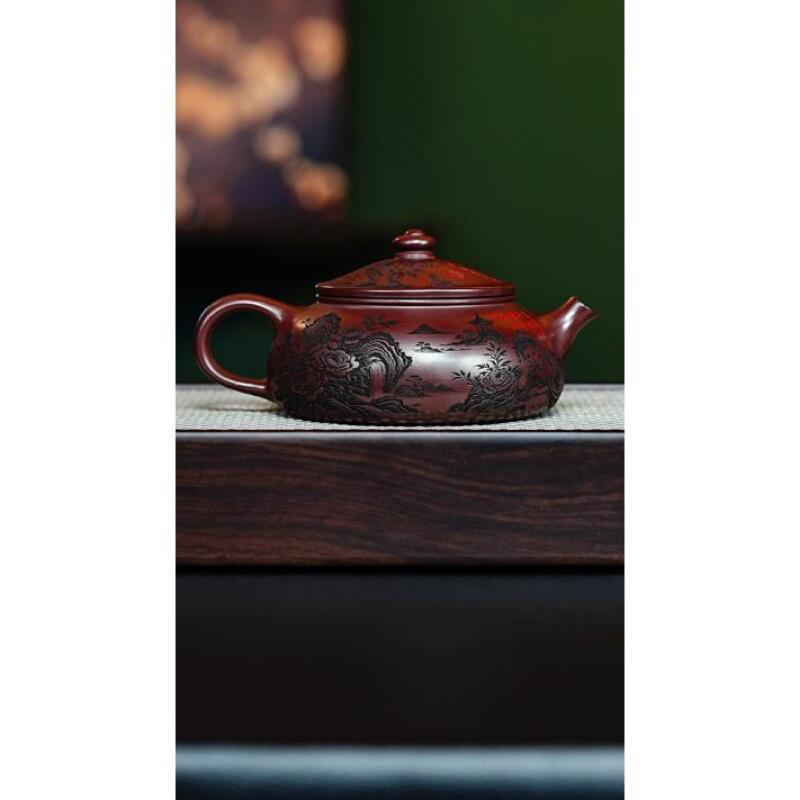 宜兴紫砂 寒江 石红 李玉瑶h458