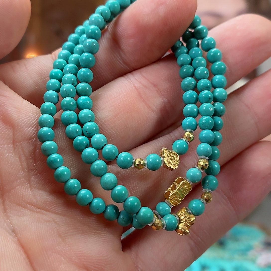 18K金镶嵌绿松石珠宝奇石