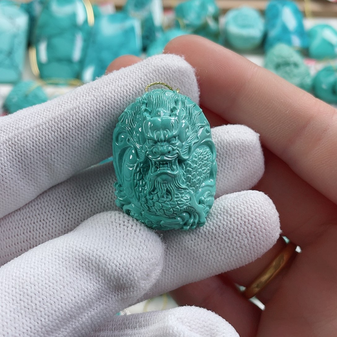 绿松石车挂未镶嵌