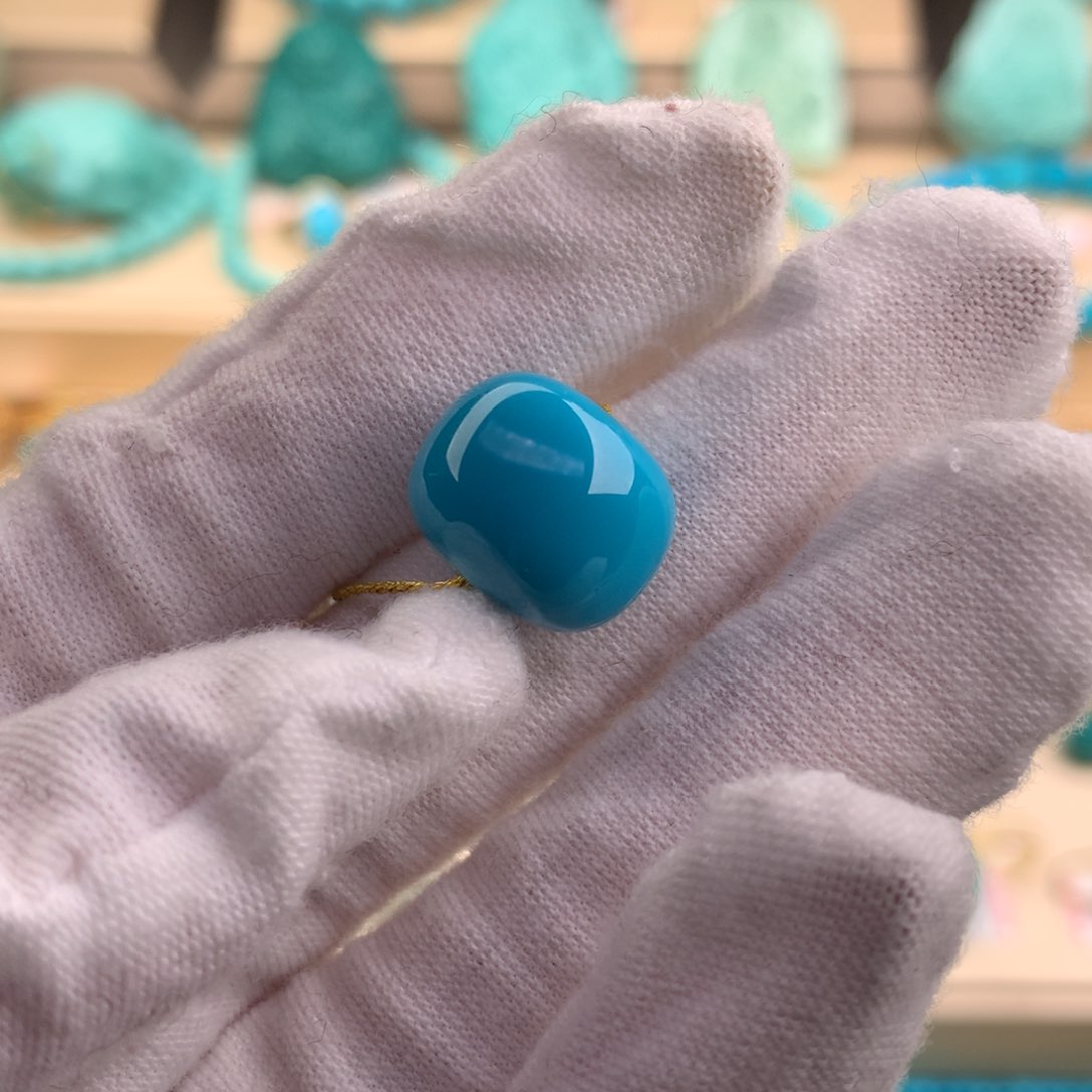 绿松石珠宝奇石未镶嵌14.4*11.7mm