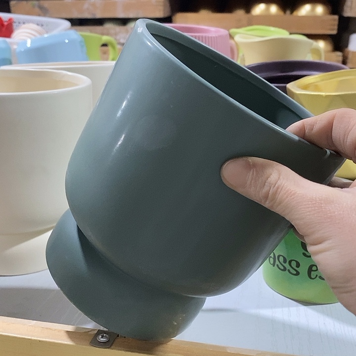 陶盆有孔 瑕疵针孔漏釉介意勿拍外口 14外高16