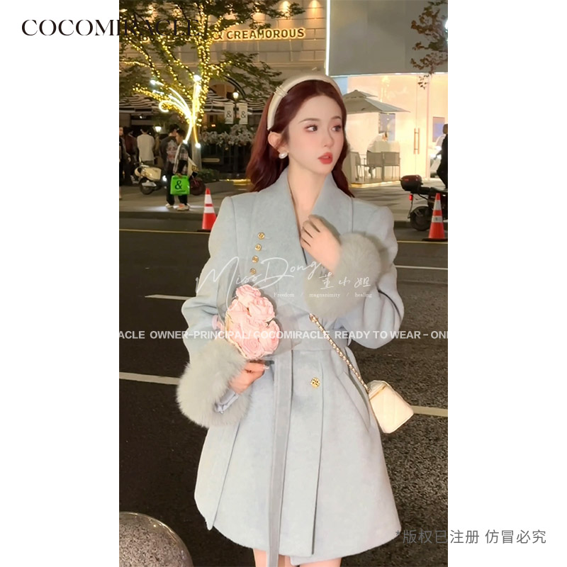 董小姐【凛冬恋歌】2024秋冬新款狐狸毛保暖羽绒大衣QL8DY609