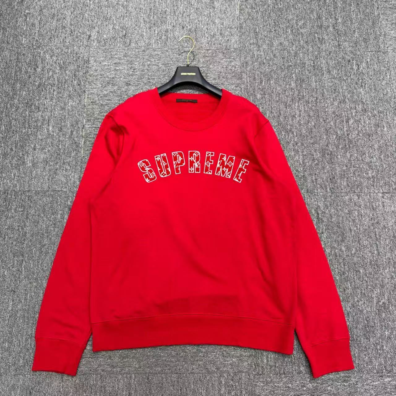 99新 LouisVuitton/路易威登 supreme联名植绒字母卫衣4L码14284 