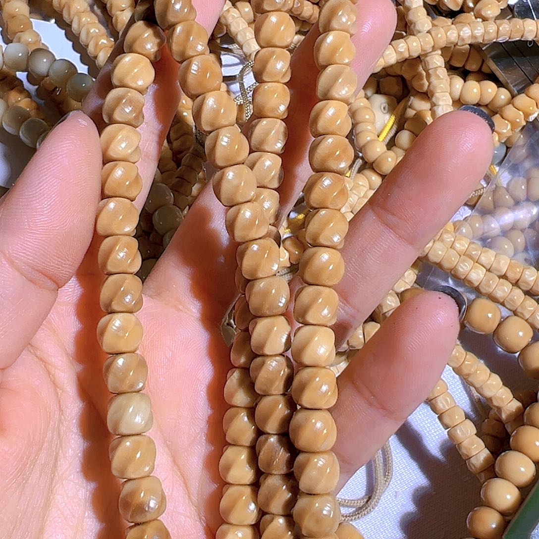 菩提根/象牙果手串龙脊扭珠脖挂7.7