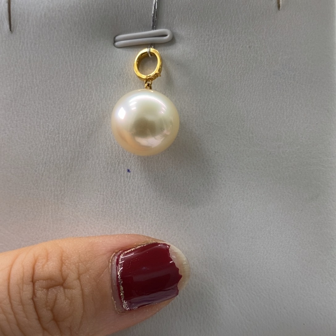 海水珍珠颈饰18K金镶嵌13-14mm