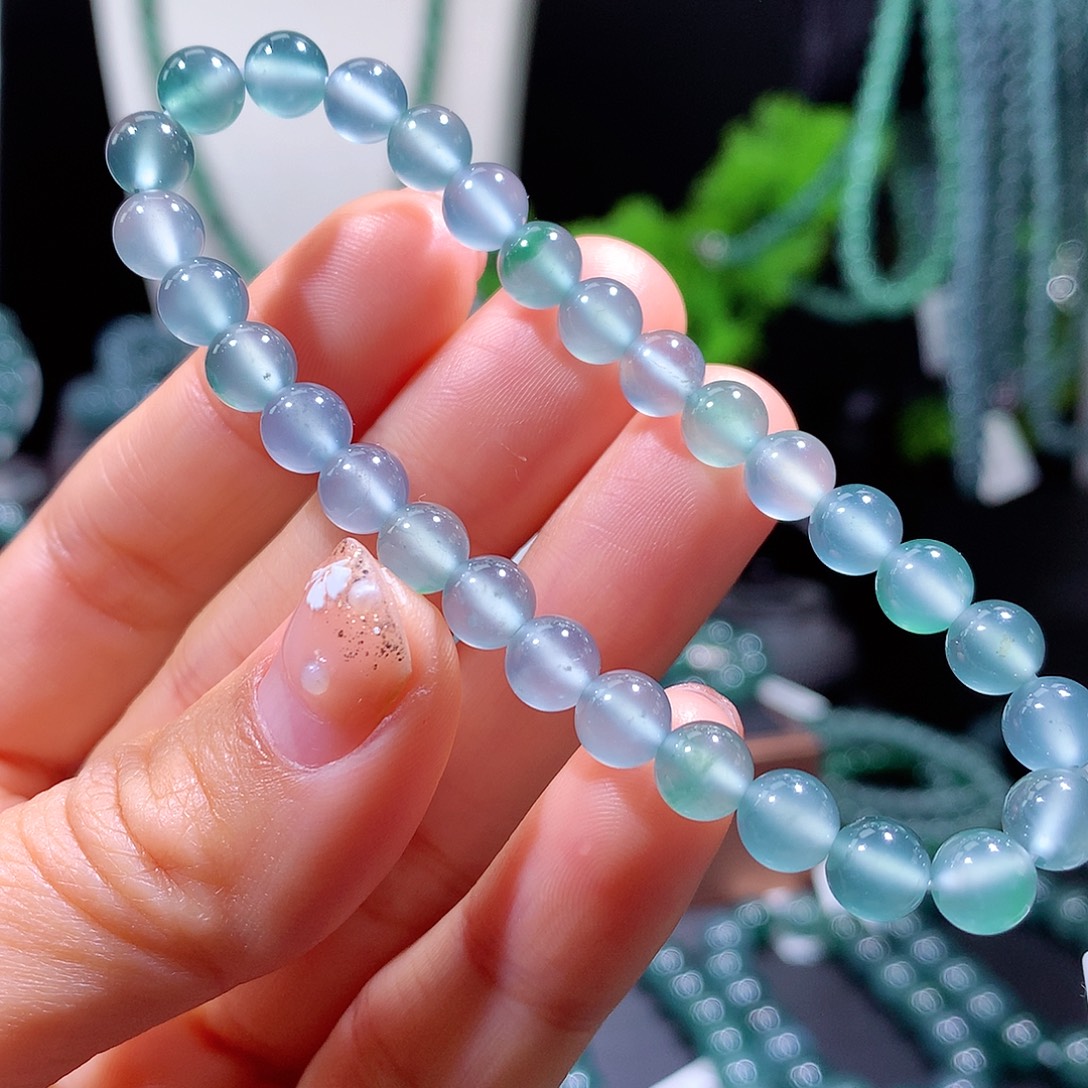 翡翠未镶嵌手链天然a货翡翠手串6.5mm