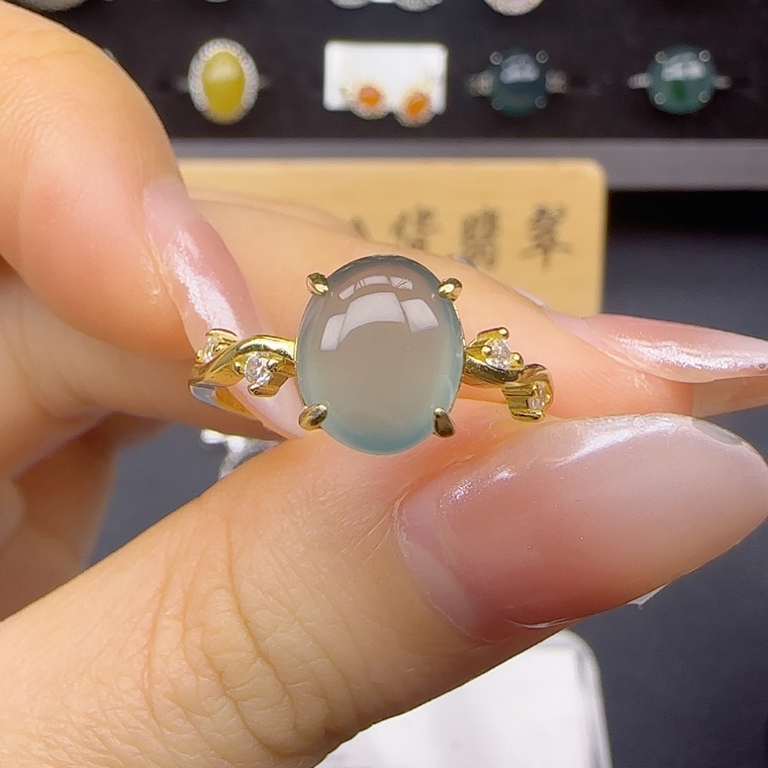 银S925镶嵌戒指翡翠