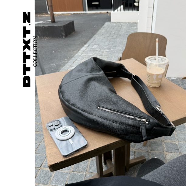 DTTXT｜极简百搭Row风“箭头牛角”牛皮超轻便大容量斜挎单肩包/1512