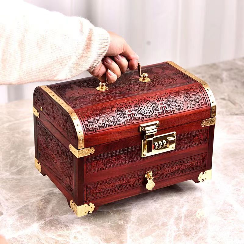 【仅直播展示非赠品】木质高端带锁收纳盒