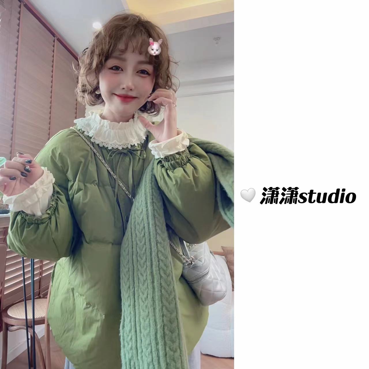 【蝴蝶结羽绒服】【可溯源】【版型够大胖瘦可穿】潇潇自制羽绒服XM1188