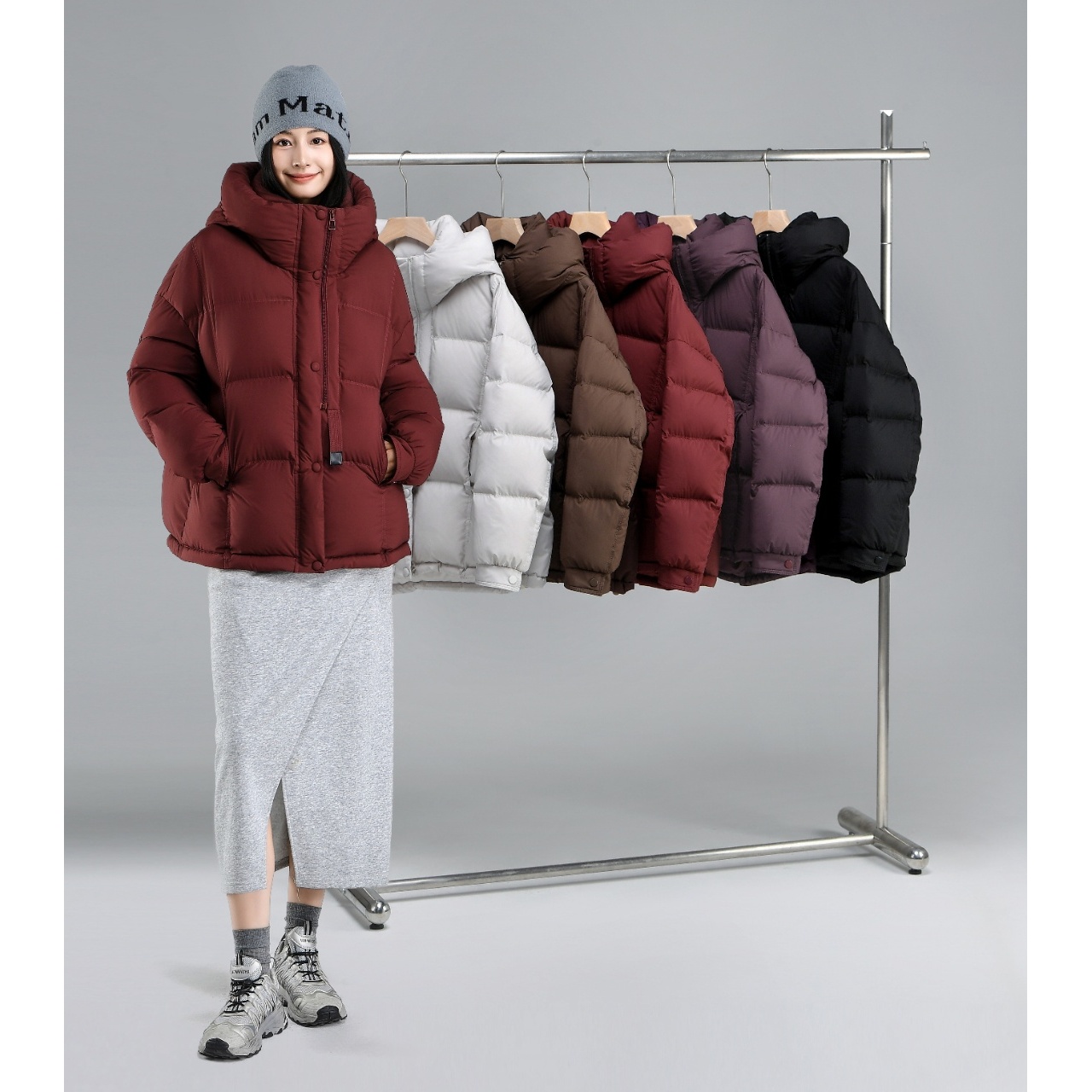 【路家姐妹专属】连帽立领宽松显瘦短款冬季羽绒服L836