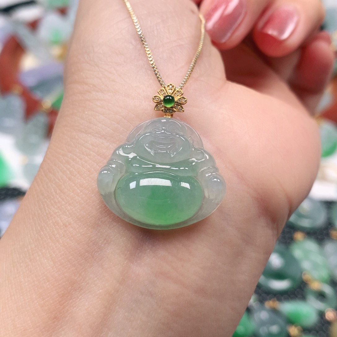 【闪购商品】翡翠吊坠(不含链)18K金镶嵌