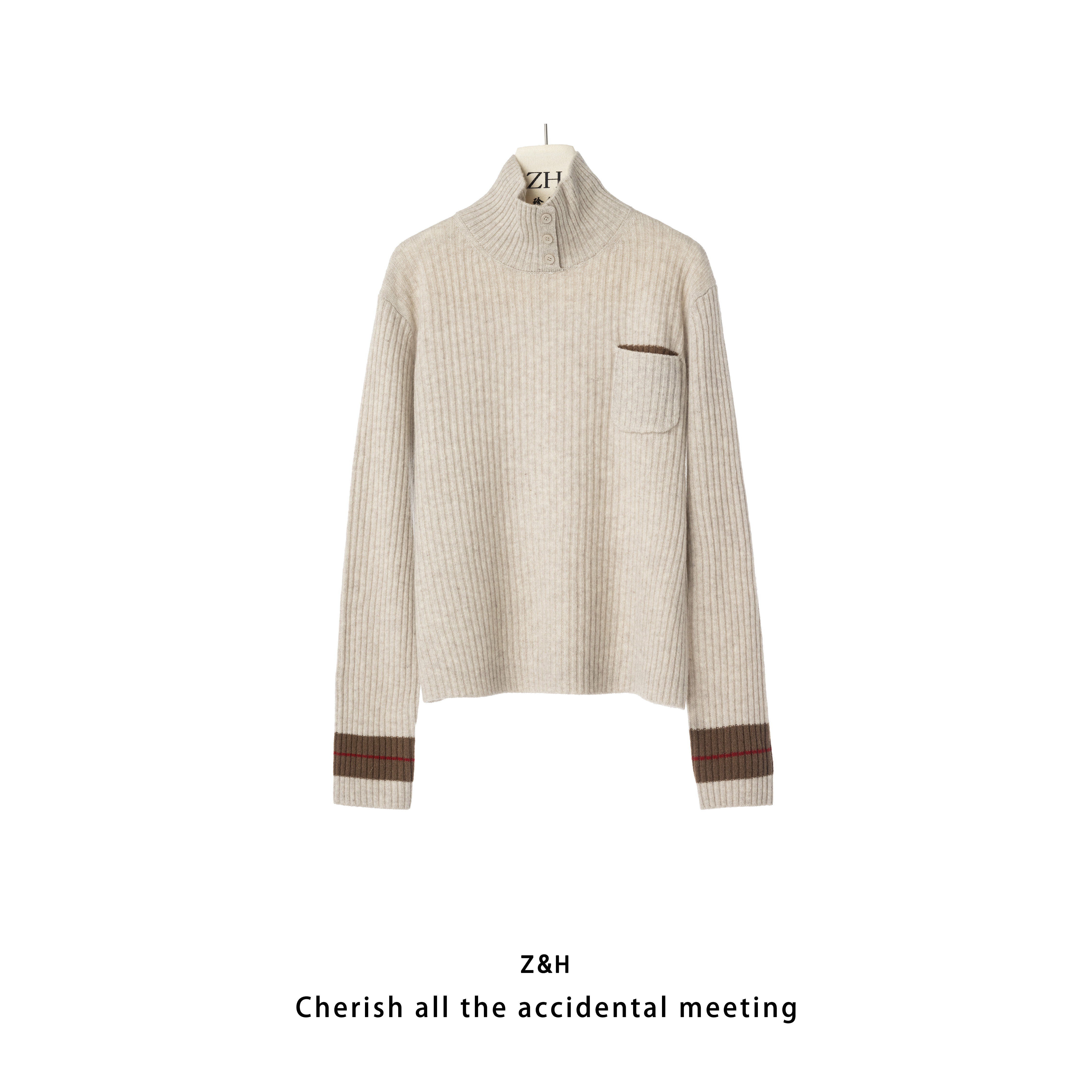 ZH【旧时光】长袖时尚百搭设计师毛针织衫