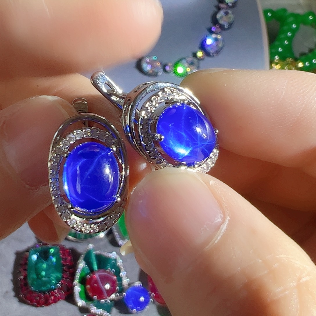 花岗石钨合金红色蓝色吊坠