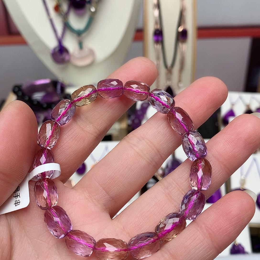 水晶紫黄晶手串8m m未镶嵌