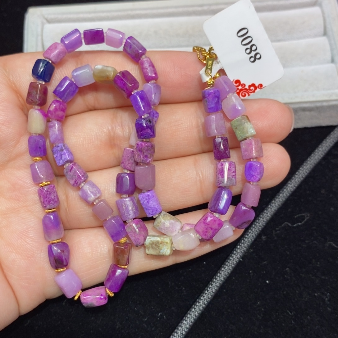 苏纪石（舒俱来）18K金镶嵌项链