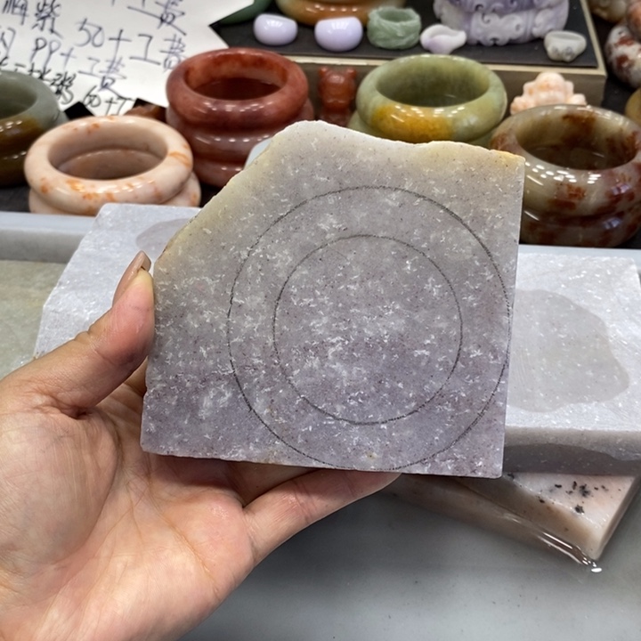 石英质玉手镯未镶嵌雪花紫玉有粗毛孔定制无裂不退换