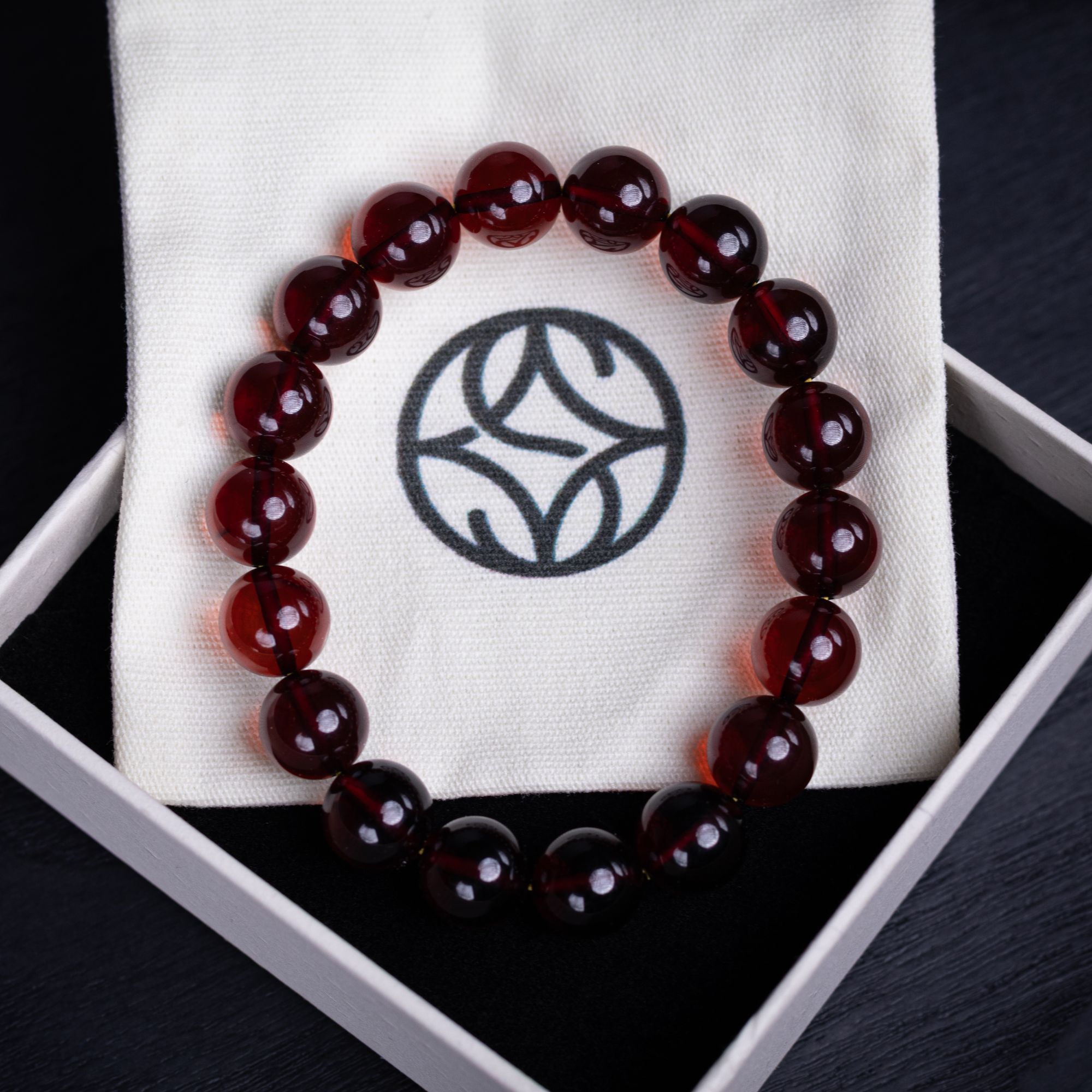 禾奕天然琥珀血珀单圈手串优雅复古新中式百搭设计女款素圈