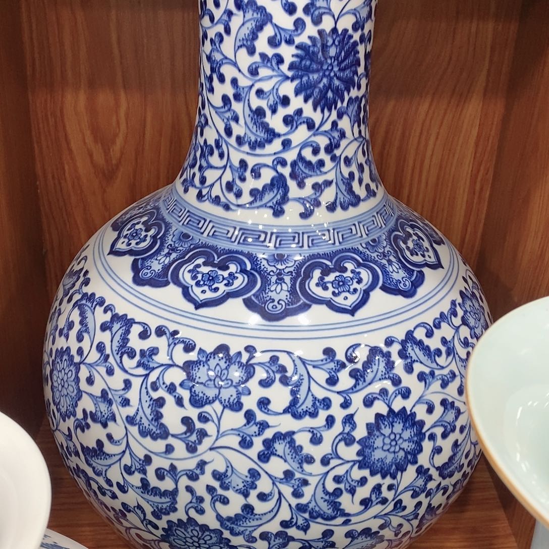 摆件清***乖景德镇陶瓷青花赏瓶