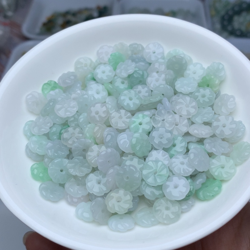 【闪购商品】翡翠手链未镶嵌卡9冰花花50颗