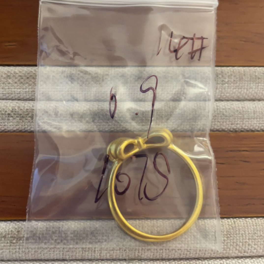 克重0.9 14号 蝴蝶结戒指 足金999