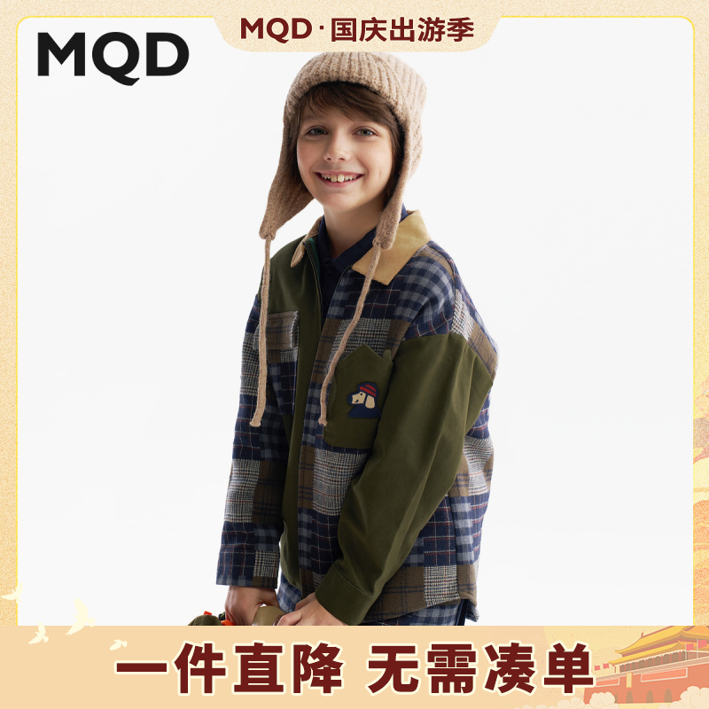 【设计师系列】MQD童装男童翻领外套春秋儿童拼接上衣945330804