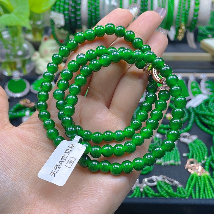 翡翠颈饰未镶嵌圆珠项链7