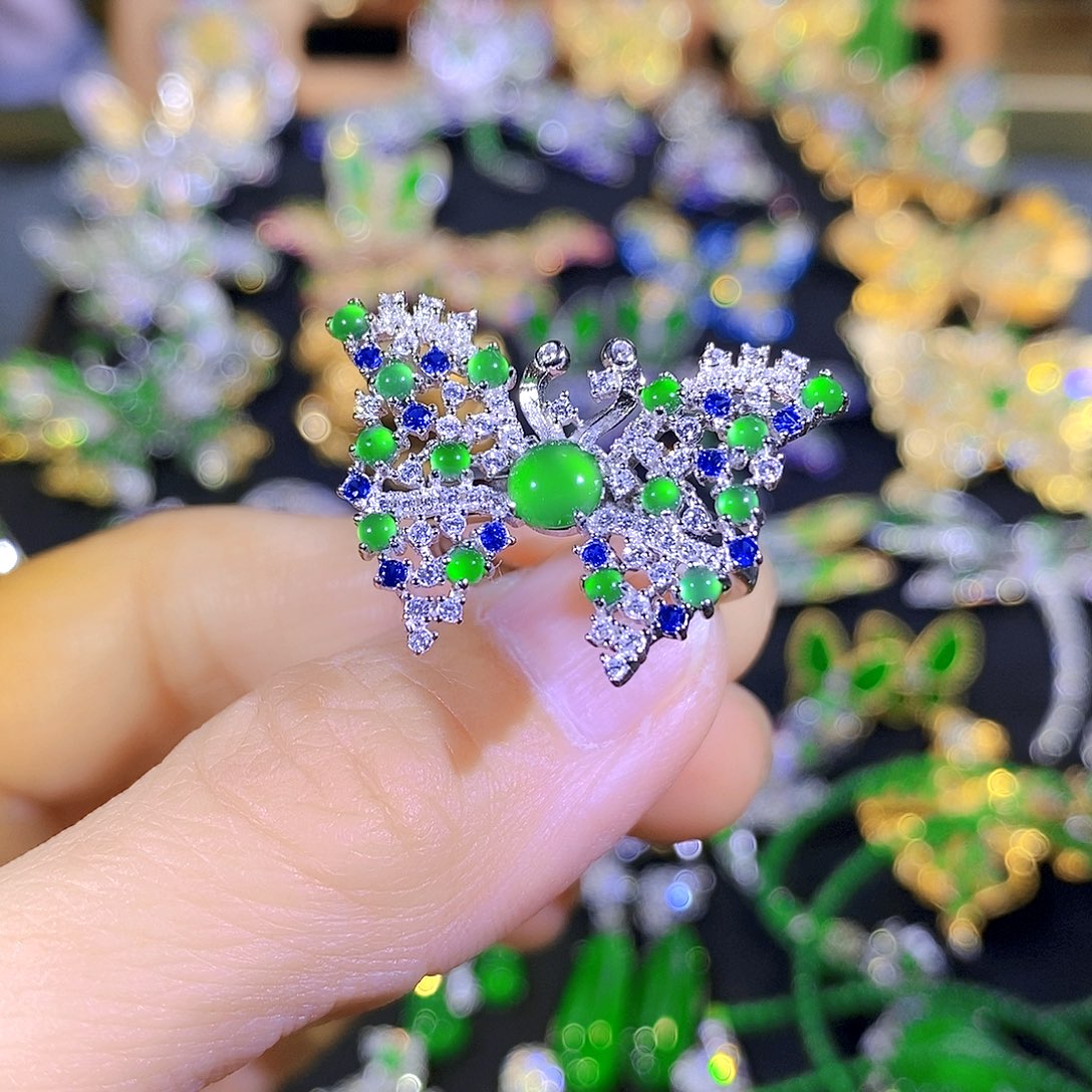 吊坠(不含链)银S925镶嵌翡翠