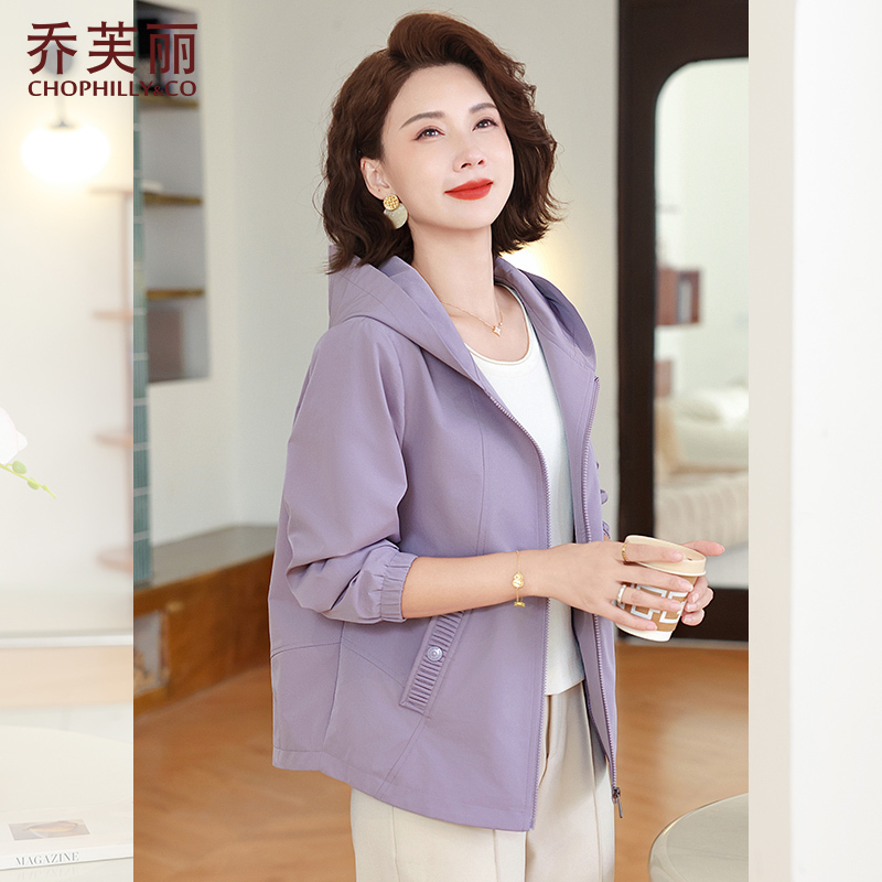 中年妈妈五十多岁洋气秋装外套2025新款中老年女春秋休闲夹克上衣