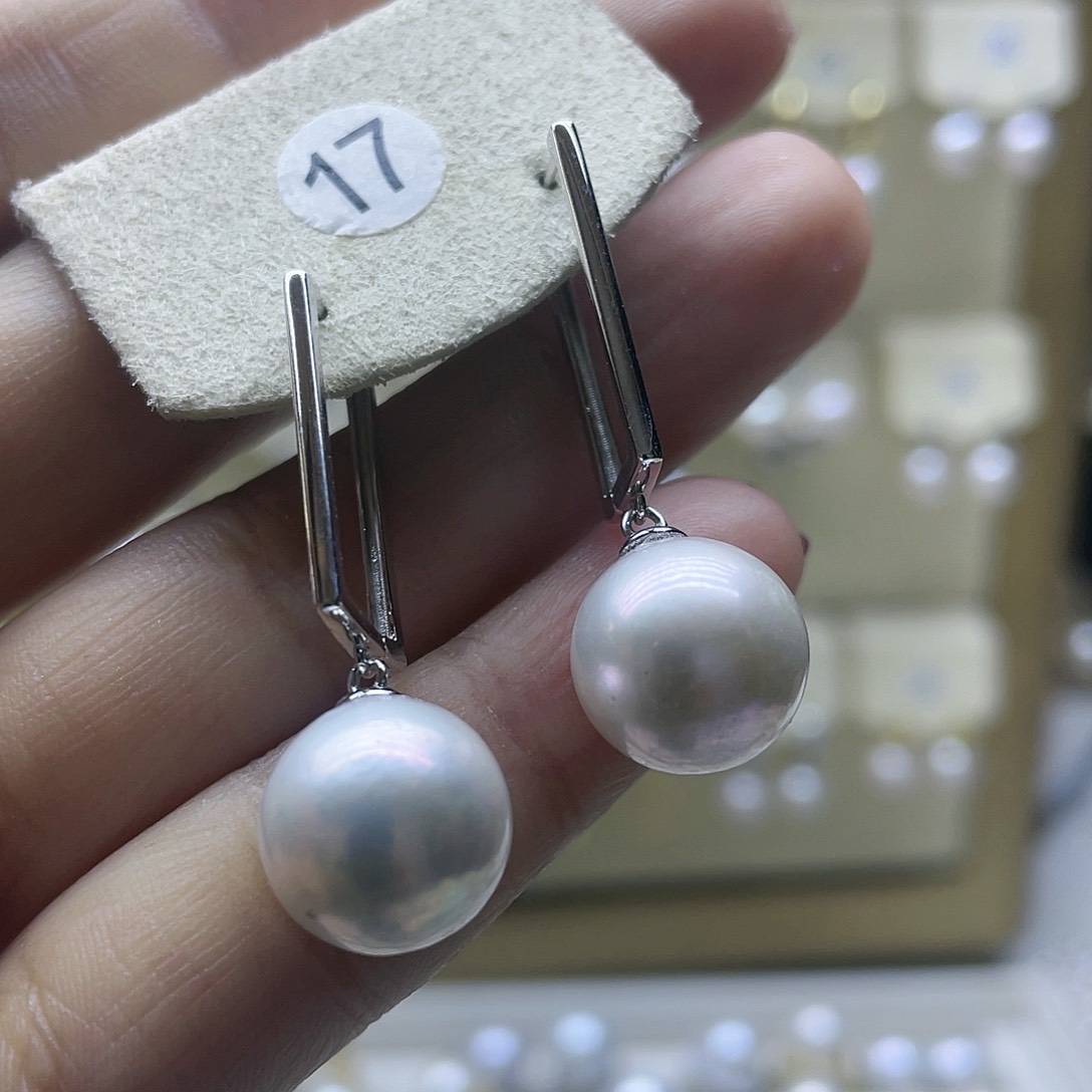 淡水珍珠耳饰银S925镶嵌