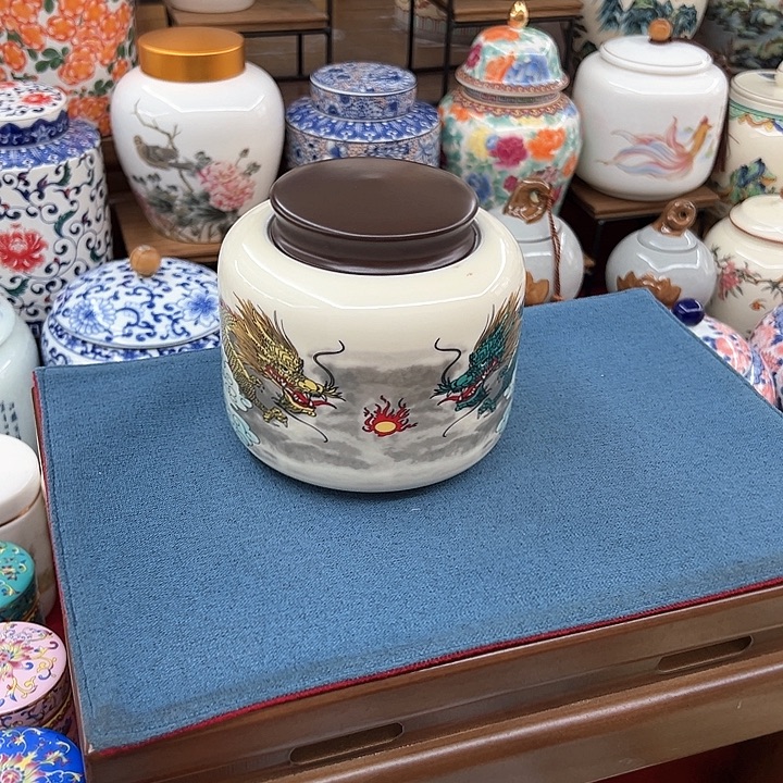 瓷片茶叶罐密封罐陶瓷罐