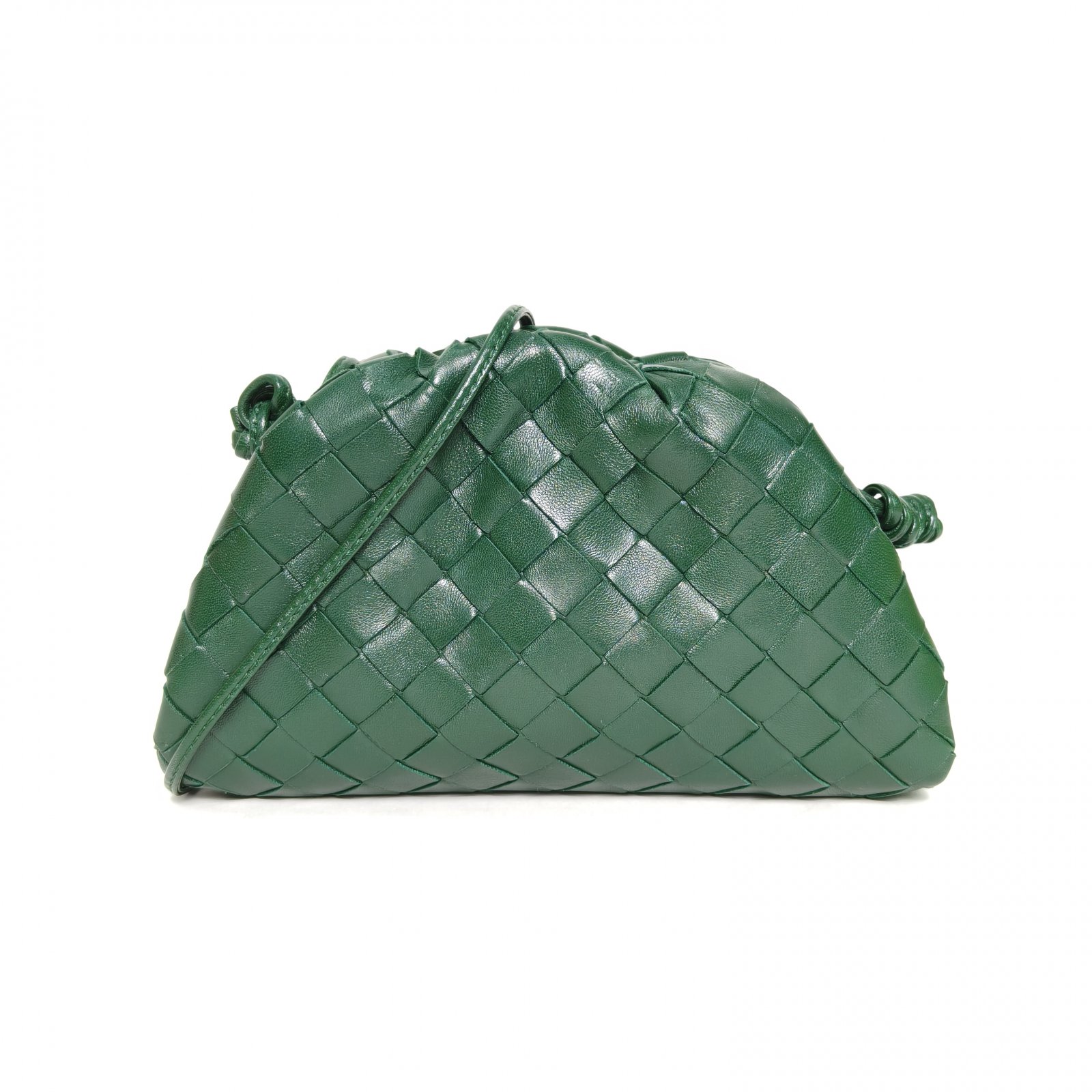 95新 BOTTEGA VENETA/葆蝶家 【黑黑】Pouch 云朵包 Mini 22 绿色