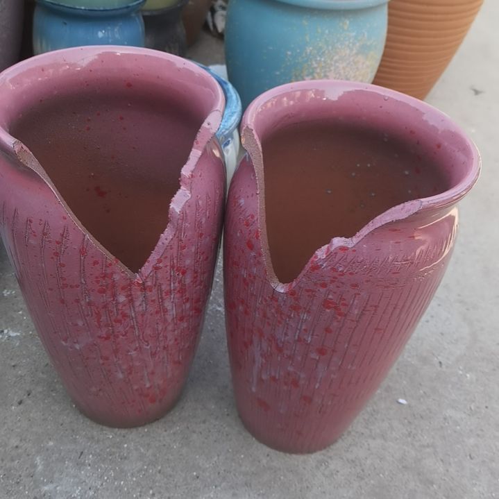 红陶口14高26两盆子