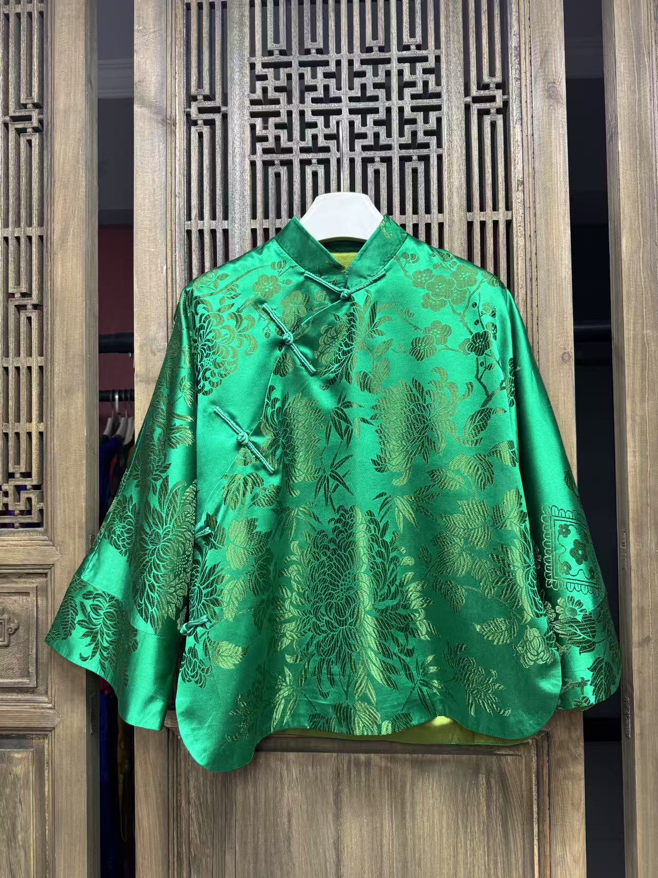 云喜原创老缎立领斜襟双层小姐姐服外套13