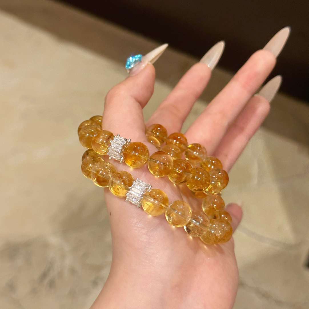 爆款黄水晶黄塔山黄阿塞10mm水晶手串送闺蜜送女友礼物