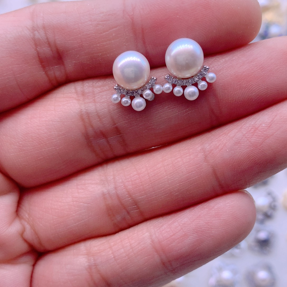 淡水珍珠耳饰合金