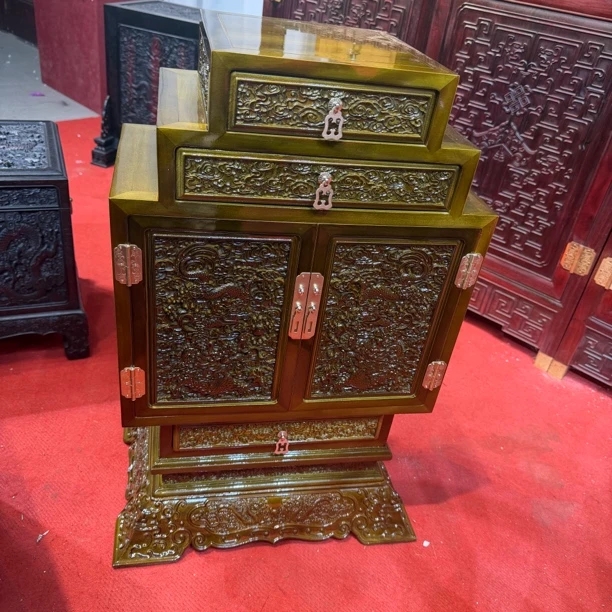 金丝楠阴沉木精雕至尊龙柜