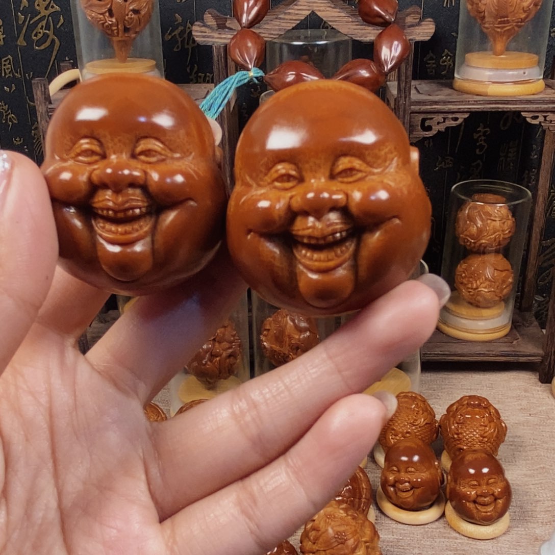 橄榄核吊坠5****腚笑佛一对0099999